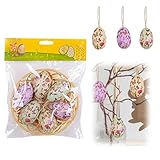 Ostern Ei Hängen Dekoration Weben Ostern Ei Dekoration Ornament Szene Anordnung (White, 17cmx4cmx20cm)