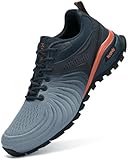 Kricely Traillaufschuhe Herren Laufschuhe Straßenlaufschuhe Sneaker Leicht Wanderschuhe Fitnessschuhe Trekkingschuhe （Marine Blau 48）
