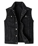 Harbrosrce Classics Herren Weste Denim Vest Ärmellose Jeansweste Cowboy Jacke Motorradweste Bikerweste für Männer Casual Freizeitweste