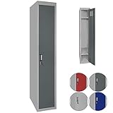 BB Sport Einzelspind Spind Schließfachschrank Metallschrank Mehrzweckschrank Umkleideschrank Garderobenschrank 180 x 30 x 50 cm ; Grau-Dunkelgrau