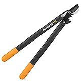 Fiskars PowerGear II Bypass-Getriebeastschere für frisches Holz, Antihaftbeschichtet, Gehärteter Präzisionsstahl, Länge: 55 cm, Schwarz/Orange, L74, 1000582