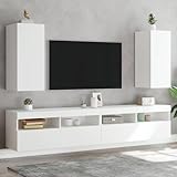 CFODOJ Entertainment Centers & TV Stand-home-TV Wandschränke mit LED-Leuchten 2 Stück Weiß 30,5 x 35 x 70 cm