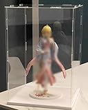 Acryl Vitrine Transparente Acrylvitrine, 40, 45, 50, 55 Oder 60 cm Hoch; Montageplatte für Puppenfiguren; Transparente Aufbewahrungsbox(White Base,40x40x40cm)