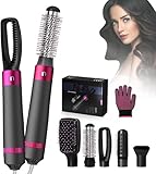 5 in 1 Haartrockner Warmluftbürste Set, Multifunktionale Heißluftkamm, Curly Hot Air StylerHeißluftbürste Styler Tool, Curler Negativ Ionic Curler Richtkamm Für Salon Hairstyling Curling Und Glätten