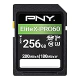 PNY 256GB EliteX-PRO60 Klasse 10 U3 V60 UHS-II SDXC Flash-Speicherkarte, EliteX-PRO 60, P-SD256V60280EXP6-GE