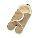 Fellhof Einschlagdecke Babyschale Winter Winterberg & Tuch Blaubaer | Babyfußsack für Baby bis 6 Monate | Wind- & wasserabweisend, mit Kapuze & Gurtschlitzen | Fußsack Kinderwagen Baby Winter