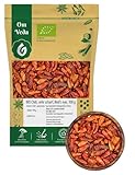 BIO Chilischoten | Birds Eye Chili Ganz | Sehr Scharf Schärfegrad 9 | Rote Getrocknete Chili Schoten | BIO Chili | Aromaschutz | 100g