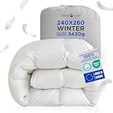 Sleep2Care Sommerdecke 200x220 | Bettdecke für Entspannung & Tiefen Schlaf | Öko-Tex Zertifizierte | 100% Daunen & Federn, 880 gr. Füllung 200 GSM