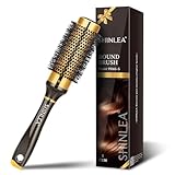 Rundbürste Zum Föhnen – SHINLEA Haarbürste Ohne Ziepen Bürste für Locken for Damen, 33 MM Klein Haarbürste Rund aus Aluminium, Profi für Feines Haar zum Stylen, und Glätten
