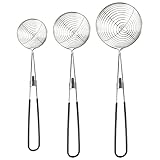 Pesfehhy 3 StüCk Set Runder Heiß Topf Sieb Rostfreier Stahl Asian - Spider ÜBerfliegen Set, Netz