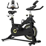 ISE Heimtrainer Fahrrad mit LCD Display & Herzfrequenzmonitor für Zuhause, Ergometer Fahrrad Indoor Bike Fitnessbike Heimtrainer mit Halterung und Einstellbarer Widerstand