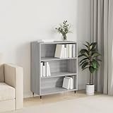 Homgoday Bücherregal Standregal Büroregal Aufbewahrungsregal Bücherschrank Lagerregal für Arbeitszimmer Wohnzimmer Büro Grau Sonoma 69,5x32,5x90 cm Holzwerkstoff