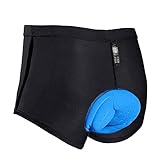 JXJFOZ Radunterhose Herren -Fahrradunterhose Herren Sitzpolster -Radfahrer Unterhose Herren -Radlerunterhose Herren -Fahrradunterwäsche Herren (L-Black)