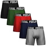 ASTEORRA Boxershorts Herren Sport Unterhosen Männer Sportunterwäsche Herren Boxershorts Schnelltrocknende Atmungsaktiv 5er Pack Mehrfarbig L