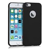 kwmobile Hülle kompatibel mit Apple iPhone 6 / 6S Hülle - weiches TPU Silikon Case - Cover geeignet für kabelloses Laden - Schwarz matt