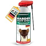 Silberkraft Marderspray 400ml, Effektiver Sofort- & Langzeitschutz gegen Marder im Auto, Dachboden & Haus, Verhindert Marderbisse an Kabeln & Schläuchen, Überdeckt Duftmarken für nachhaltige Abwehr