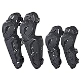 Scoyco 4 Stück Knieprotektoren Motorrad Knieschoner 2 in 1 Ellenbogen Guard Pad Protektor MTB Knie Protektoren Erwachsene Rüstungsschutz Schienbeinschoner für Motocross Racing Radfahren