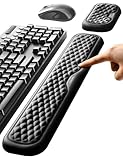 Vaydeer Handballenauflage für Tastatur und Maus, Wrist Rest, Ergonomisches Memory-Foam-Handgelenkstützen-Set für Büro und Spiele - Schwarz.