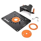 SpeTool Aluminium Frästisch Einlegeplatte Fräsplatte Kit mit Einstellbarer Staubabsaugung Vorgebohrte Fräsplatte Kompatibel Fräsplatte für Oberfräsen mit den Meisten Oberfräsen