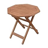 Spetebo Eukalyptus Beistelltisch geölt - 50x50cm - Holz Garten Klapptisch Gartentisch