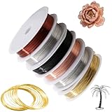 Yphzmtz 30m x 0,5 mm Basteldraht Vielseitig Kupferdraht Blumendraht Set Draht Schmuckdraht für DIY Schmuckherstellung Bastelarbeiten 5 Farben
