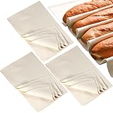 3 Stück Bäckerleinen Leinentuch Brot Backen, Teigtuch aus Naturleinen für Brotbackzubehör Strudeltuch zur Teigzubereitung Backen Geschenke für Familien Bäcker, Einsteiger (75x45cm 3pcs)