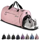 Fitgriff® Sporttasche & Reisetasche für Damen und Herren - mit Schuhfach & Nassfach - Tasche für Sport, Fitness & Reisen - Trainingstasche, Gym Bag(Pink, S)