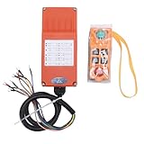 Telituny Industrielle Funkfernbedienung für Krane, 6-Tasten 100m Reichweite mit Not-Aus, Wasserdichtes ABS-Set für Brückenkrane, Hebezeuge, Bergbauausrüstung (420-450MHz)