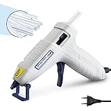 WORKPRO Heißklebepistole, Klebepistole mit 20 Klebesticks 7x100 mm, 2-3 Min schnelle Aufheizung, für DIY, Handwerk, Kunst und Reparatur, Weiß/Blau