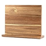 Hanseküche Messerblock - Messerhalter ohne Messer aus Holz Messerbrett (Akazie Braun, Doppelseitig)