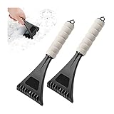 JNNJ 2 Stück Winter Autoscheiben Schneeschaufel, Eiskratzer Kratzer Auto, Zubehör für Autos, Benutzt für Eiskratzer für Autos Windschutzscheibe Heckscheiben(Schwarz)