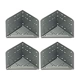 vasalat Bettwinkel Eckverbinder stabil, 4er-Set - Bettverbinder für eine extrem stabile Bettrahmenbefestigung, Stahl silbergrau