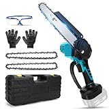 Mini Akku Kettensäge für Makita 18V, 8 Zoll Mini Kettensäge mit LED Leistungsanzeige, Kabellose Tragbare Einhand-Kettensäge für Gartenscheren Astschere Holzschneidenz (Ohne Akku)