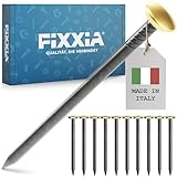 FIXXIA Bildernägel mit oder ohne Einschlaghilfe, 30 Stück ø2mm, schwarz mit gold-, oder silberfarbenem Dekokopf ø6mm, 20, 25, 30, 40, 50mm, Betonnägel, Wandnagel (Goldfarben, 30mm)