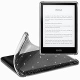 CoBak Clear Hülle für Kindle Paperwhite Durchsichtige - 6,8' den Kindle Paperwhite 11. Generation 2021 und Signature Edition (Modell Nr. M2L3EK/ M2L4EK), Leichte Kratzfeste Weich (Schwarz Glitzer)