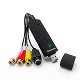 TECHSIDE Vhs Konverter Goldkontakte | Analog Digital | Kompatibel mit Windows 10 + Neue Software 2019 | USB 2.0 Audio / Video Grabber-Aufnahme | Konvertieren Sie Digital Vhs in Digital Format