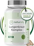 naturally Lungenkraut Komplex [120 Kapseln 2 Monate] Lungenkraut, Eukalyptus, Thymian, Ingwer, Malve, Vitamin B2 - vegan, ohne Zusatzstoffe, Lunge