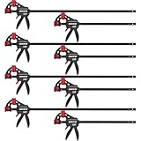 SIIIXS Einhandzwingen Set 8 Stück Schraubzwingen Spanner, Spannweite 152mm/304mm, Dehnbereich 340mm/492mm, Spannkraft 80Kg, mit GS Zertifikat 6