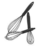 Mikinona 3 Stück Teiliges Silikon-schneebesen- Hitzebeständig Handlicher Eierquirl mit Weichem Griff Vielseitig zum Rühren Schlagen Aufschäumen und Backen von Teig und Milch Bpa-frei
