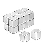 16 Stück Neodym Würfel-Magnete Extra Stark Set,Würfelmagnete für Glasmagnettafeln Kühlschrank Pinnwand Memoboard Whiteboard Schule Lehrer Map,Büro, mit Vorratsbehälter | Silver (10x10x10 mm)