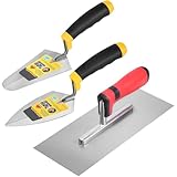 Maurerkelle - 3 Stück Mörtelwerkzeuge mit weichem Griff - Bauwerkzeuge Für Bau Reparatur Füllen - Gipskartonplatten Fliesen