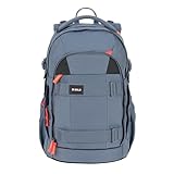 BOLD Lässig Schulrucksack mit Reflektoren und höhenverstellbarem Rückenteil/School Backpack Bold blue