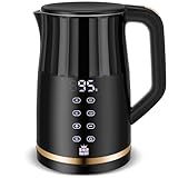 ForMe Edelstahl Wasserkocher 1,7 L mit Temperatureinstellung Temperaturwahl 40-100°C I LED Digitale Temperaturanzeige I Temperatur Einstellbar Kessel I Teekanne Teekessel Warmhaltefunktion I BPA Frei