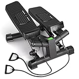 Ultrasport Stepper für Zuhause, Mini Fitness, 2 in 1 Up-Down Swing Steppe mit Power Ropes und LCD Display, Fitness für Zuhause, Ministepper