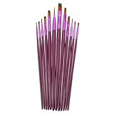 Holibanna 12Stücke Malstifte Set Flachkopf Aquarellpinsel für Acryl und Ölgemälde Vielseitige Malwerkzeuge für Kreative Bastelprojekte Sicher und