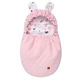 Mikos Einschlagdecke Babyschale Baby Fußsack, Velvetstoff mit Baumwolstoff für Autositz Frühling Kuscheldecke Kinderwagedecke Für Kinderwagen Buggys z.B. Maxi Cosi (Rosa)