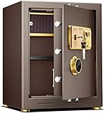 MOLVUS Safe Box Feuerfest Wasserdicht Safe Safe Safe Home Digital Safe Box mit digitaler Tastatur Massiver Stahl Schloss Box Schränke für Home Office Hotel Schmuck Bargeld ge Home Safe (Kaffee)
