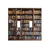 Jcvytsdlk Dekorative Lichtschalter-Abdeckplatte, 2-Gang-Wandplatten, unzerbrechliche Schalterplattenabdeckungen, 12,4 x 12,4 x 0,7 cm, Heimdekor-Essentials – Bücher, mittlere Größe, Doppelzifferblatt