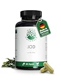 Jod aus Kelp (365 Kapseln) - Hochdosiert mit 200µg Jod pro Kapsel - 100% Vegan & Ohne Zusätze - Vorrat für 1 Jahr