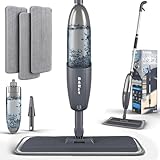 Grauer Wischer mit Sprühfunktion, 360° drehbarer Bodensprühwischer mit 3 waschbaren Mikrofaserpads, 360 ml nachfüllbarem Wassertank, Leichter Nasssprühmopp-Bodenwischer für Zuhause, Küche